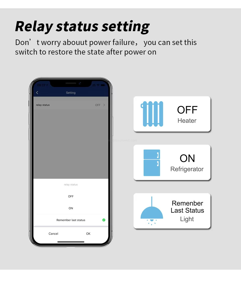 Relay status setting