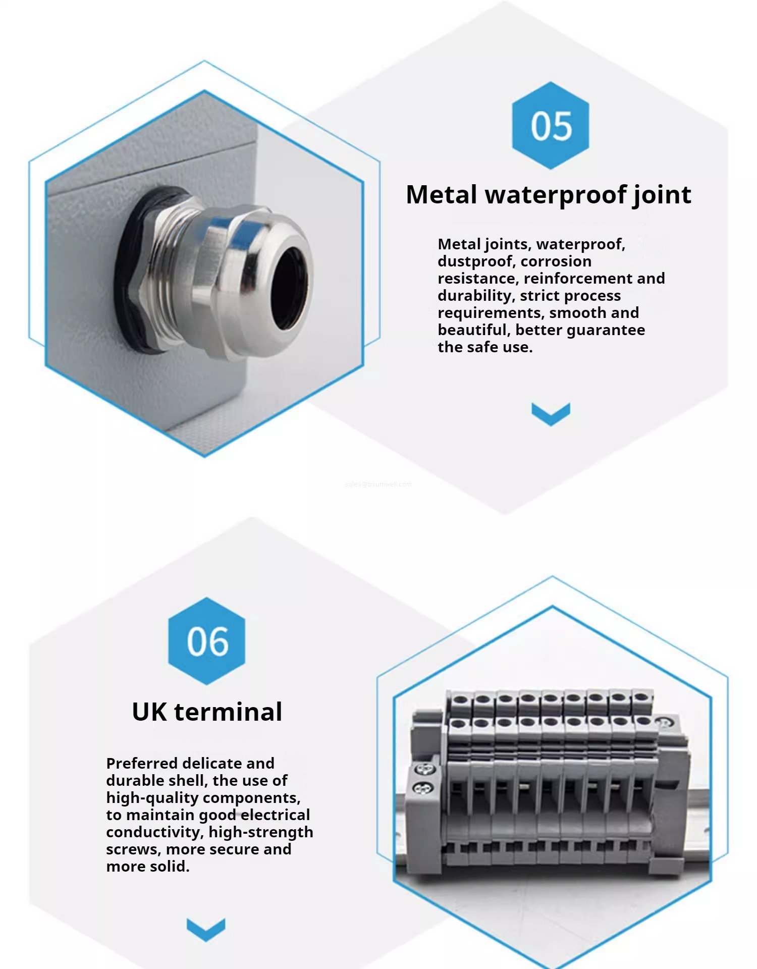Metal waterproof joint & UK terminal