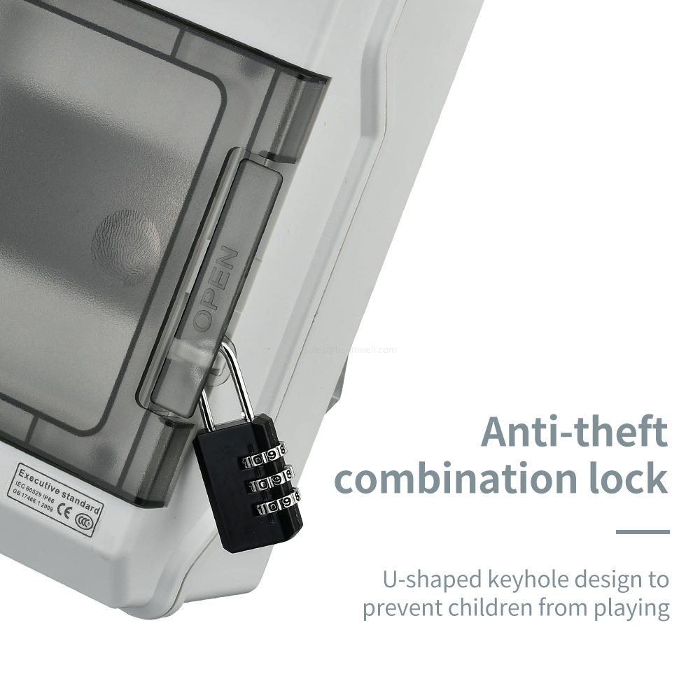 IP65 IP66 Waterproof 6 Way Indoor Outdoor Electrical Distribution Box V-0 Flame Retardant PC Shell Surface Mounted Distribution Box