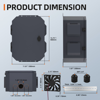 Outdoor Electrical Box with Cooling Fan 400x300x200mm IP65 Waterproof Metal Enclosure