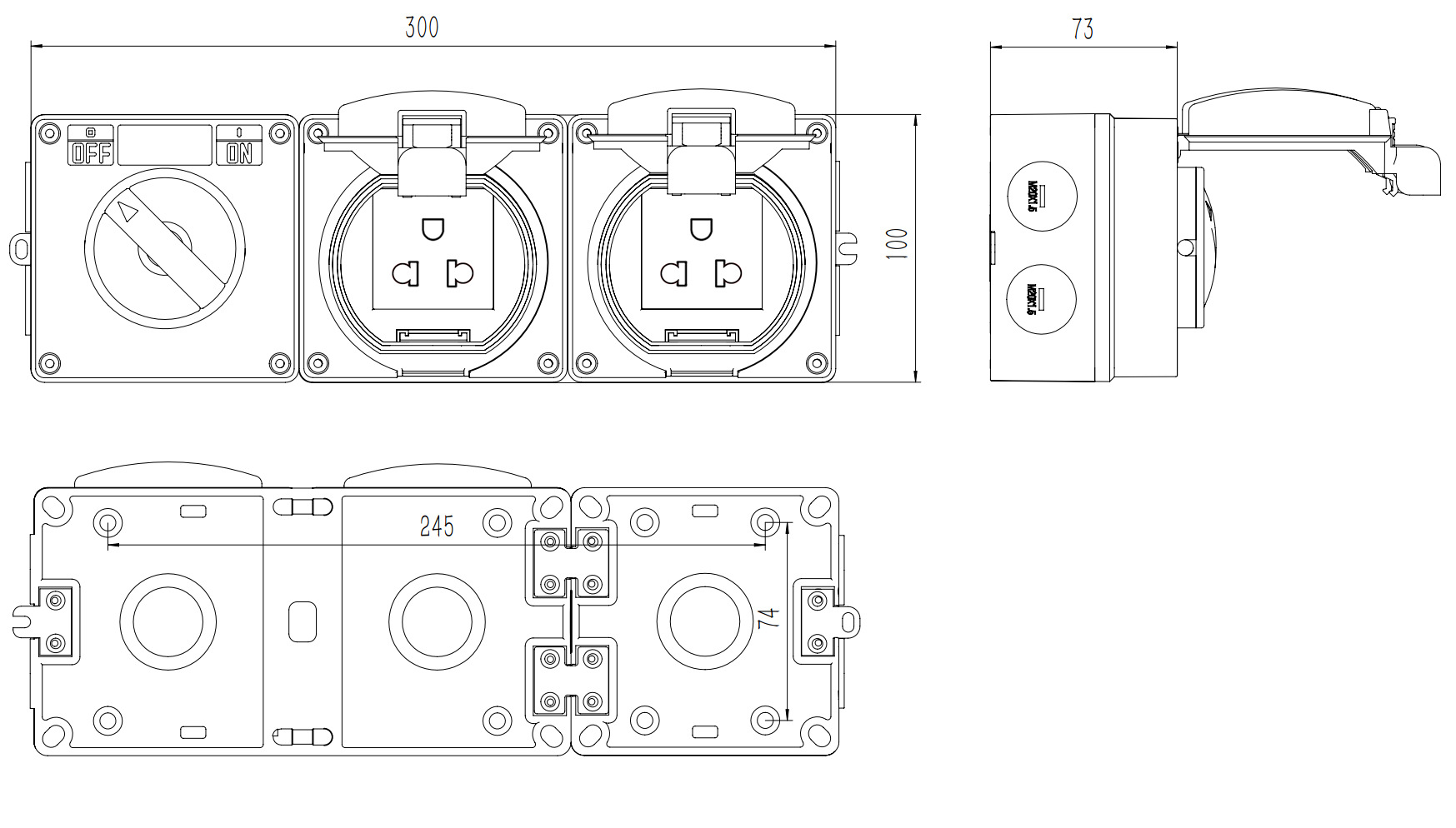 10A/15A IP66 stormproof socket