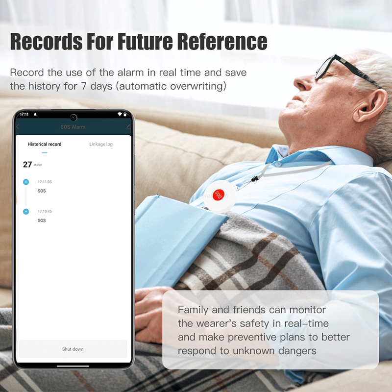 Zigbee Tuya SOS Alarm Wireless Emergency Alert Device