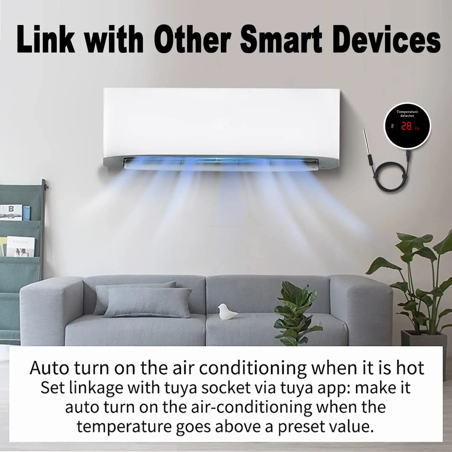 External wired probe thermostat