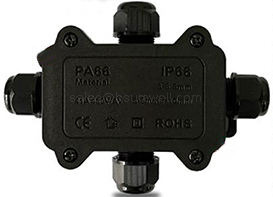 IP68 Waterproof Junction Box Outdoor 3 Way T Type PA66 Nylon Electrical Cable Connector Sleeve External Splice Enclosure