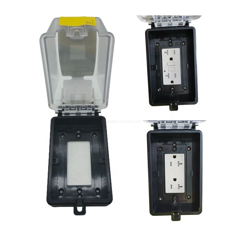 1 Gang Plastic Weatherproof In Use Cover Extra Duty Outdoor Decorator GFCI Receptacle Outlet Enclosure Wet Location Vertical Mount Protector