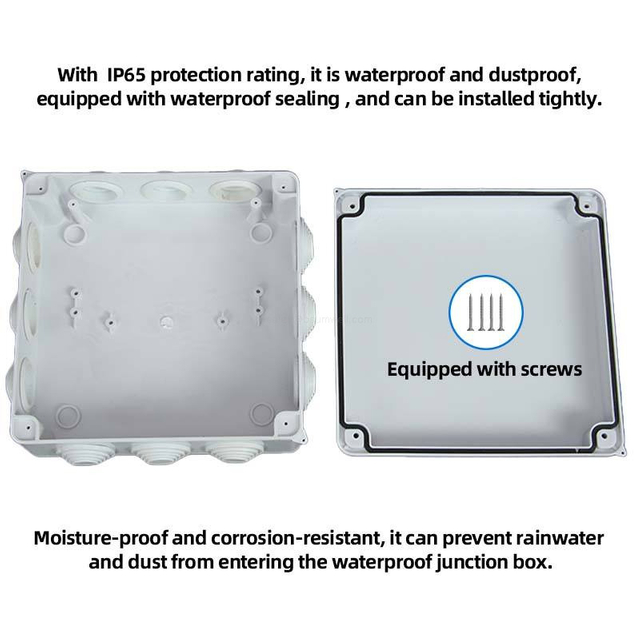 IP65 Waterproof Junction Box Outdoor ABS Plastic Electrical Enclosure CCTV Monitoring Power Cable Project Case 85x85x50mm