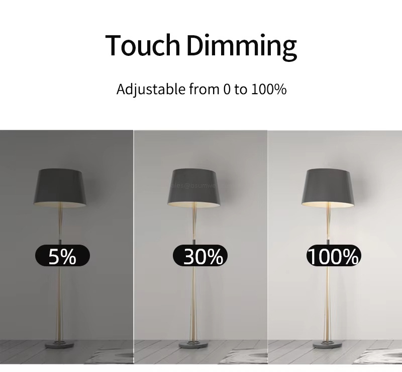 Touch Dimming Adjustable from 0 to 100%
