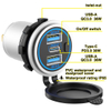 12V 24V 4 in 1 Marine Switch Panel Dual USB PD QC3 Fast Charger Voltmeter Power Socket IP65 Waterproof