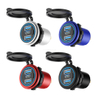 12V 24V 4 in 1 Marine Switch Panel Dual USB PD QC3 Fast Charger Voltmeter Power Socket IP65 Waterproof