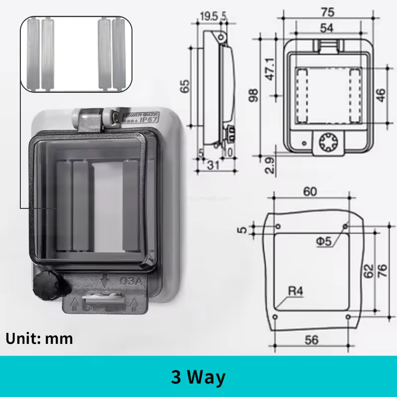 IP67 waterproof circuit breaker box