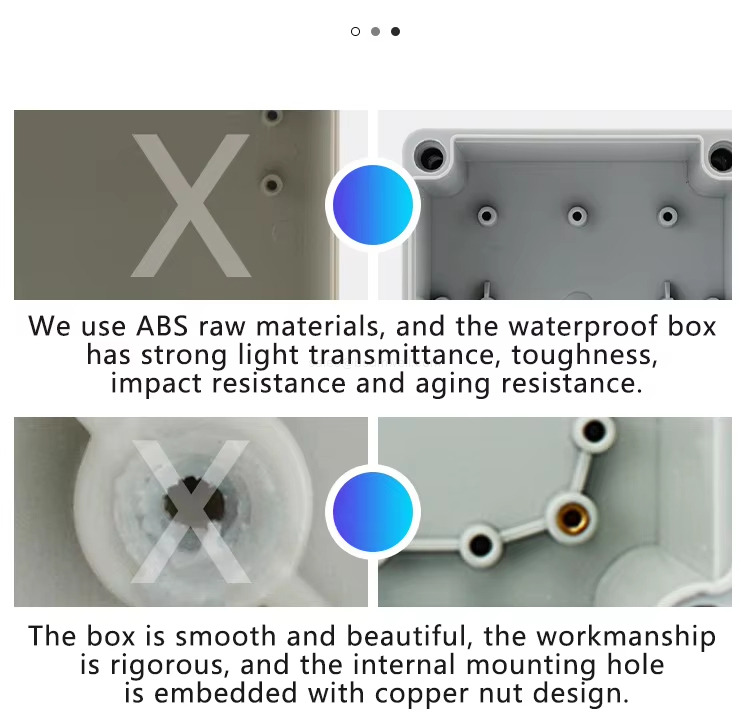 We use ABS raw materials, and the waterproof box