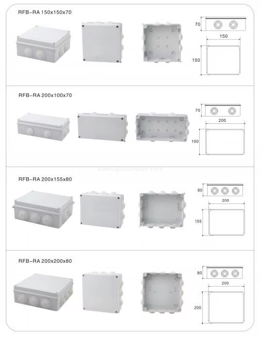 ABS plastic enclosure pancake junction box