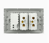 Brazil Standard Smart Switch Wall Outlet White Crystal Glass Panel Electrical Receptacle 10A 20A Power Socket with USB Type C 20W Fast Charger and Cat6 RJ45 Network Module