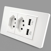 Brazil Standard Wall Power Socket Light Switch 118x72mm Fireproof PC Panel Dual USB Type C Fast Charger Smart Modular Combo Electric Outlet White