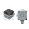 Outdoor Weatherproof Wall Switch Socket IP66 Rainproof Dustproof Power Outlet Box with Lockable Cover and Indicator Light for Exterior Garden Patio