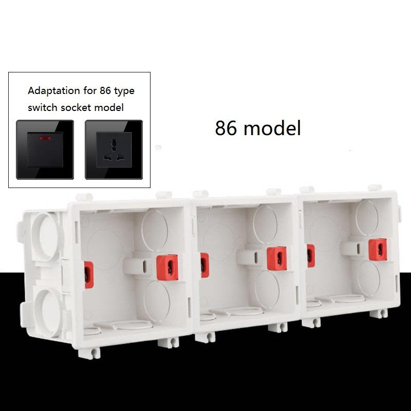 Heavy Duty PVC Flush Mount Wall Switch Socket Knockout Junction Box Universal Modular Pattern British Standard Electrical Cable Laying Enclosure White