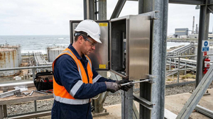 Corrosion-resistant stainless steel electrical enclosure installation at coastal chemical plant for salt spray environment.jpg