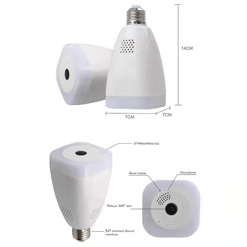 Hot Sale HD 3MP Light Bulb Camera 360 Degree Panoramic Wireless Home Security Surveillance Dome Fisheye Wifi Lamp Camera