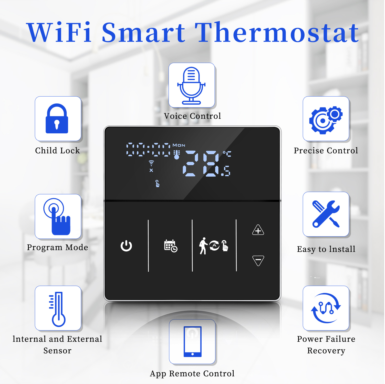 WiFi Smart Thermostat Electric Floor Heating Water/Gas Boiler Temperature Remote Controller Wifi Thermostat with Alexa