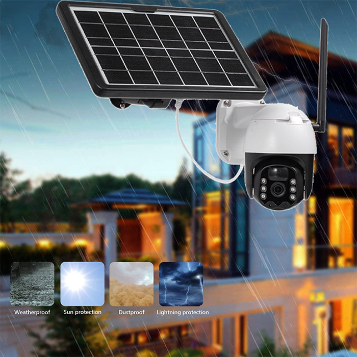 Outdoor Wireless PTZ Camaras Intercom System Rechargeable Battery Night Vision Surveillance Security HD 1080P Solar Powered IP 4G CCTV Smart Camera
