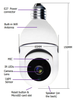 Tuya Smart Home Mini Cloud IP Speed Dome Camera E27 Bulb Wifi Cctv Camera Wireless Security Surveillance Ptz Camera