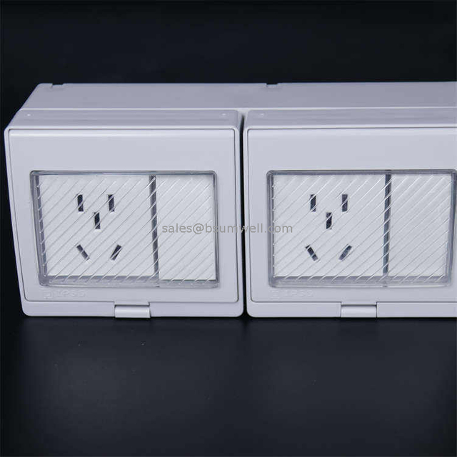 CE Certification 2 Gang Switch 2 Gang Socket Outdoor Waterproof IP55 Switches And Socket Push Button Switch