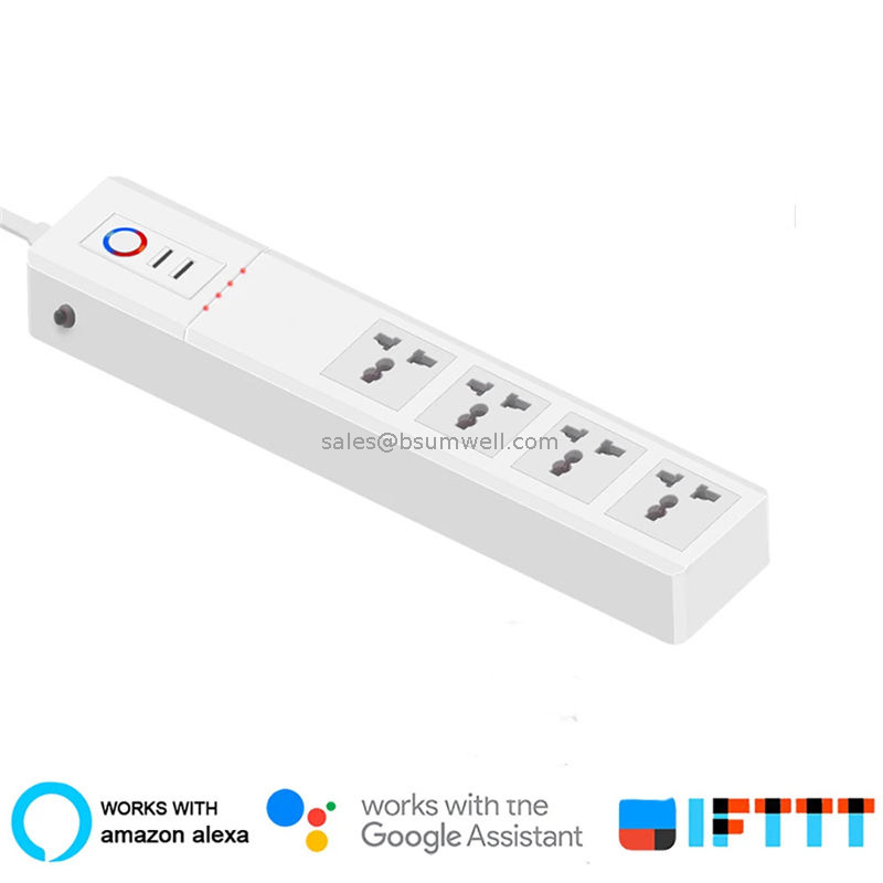 Power Strip with USB Port 2/3/4-Way Socket 6 USB with Type-c Socket with 2/3/4/5M Extension Cord Surge Protector Plug