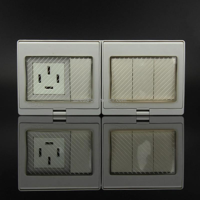 Outdoor IP55 Waterproof 4 Gang Switch 1 Gang Socket 3 Phase Wall Wholesale Socket Switch Push Button Switches