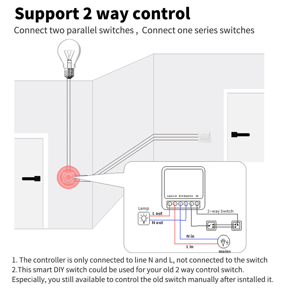 Wifi Mini Diy Smart Curtain Switch Module For Electric Motorized Roller Blinds Shutter Motor Smart Life