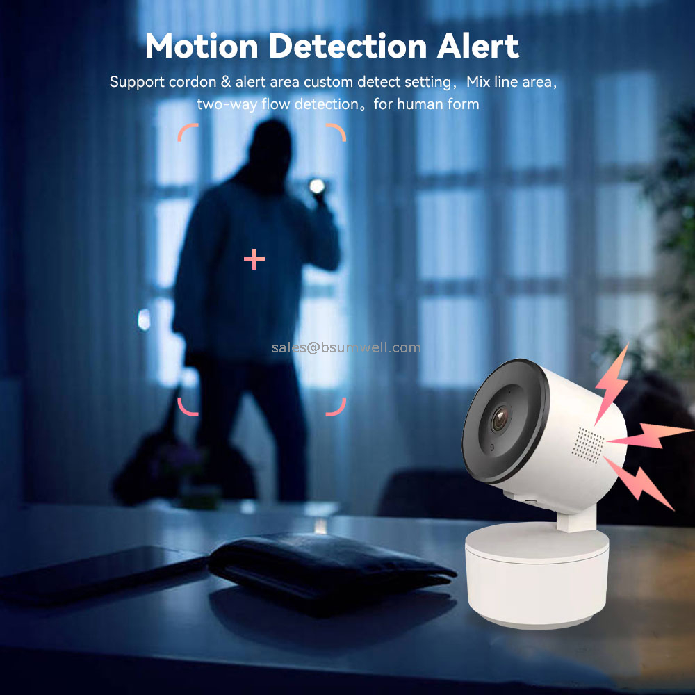 2.4G Wi-Fi Tuya App indoor motion tracking pan tilt IP camera support both TF card storage and cloud storage