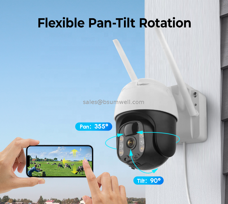 Full HD 3MP 2K Tuya Smart Wifi Solar Battery Powered Ptz Outdoor Auto Tracking Pir Motion Sensor Wireless 360 Solar Camera