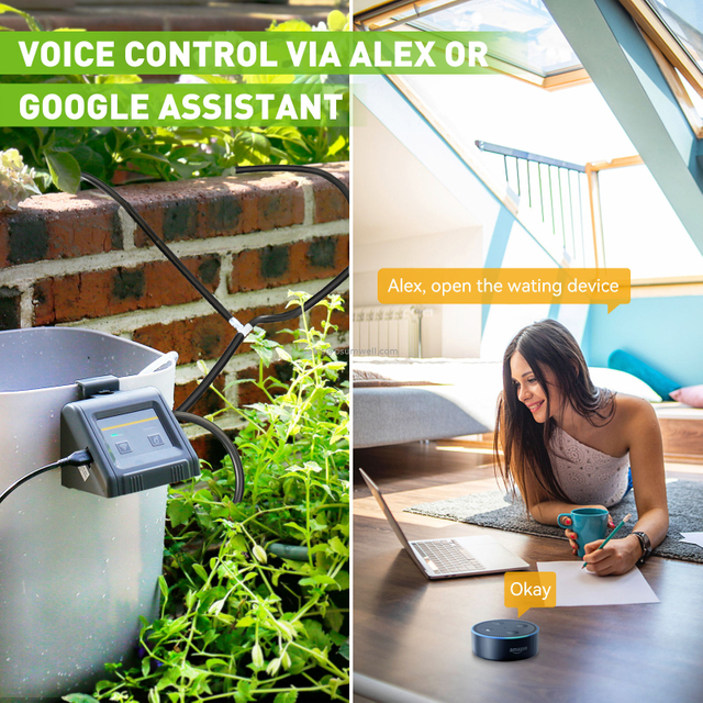 Sprinkler Timer for Outdoor Yard Garden Programmable Water Timer Hose Faucet with Water Flow Meter Timer Wifi Irrigation System