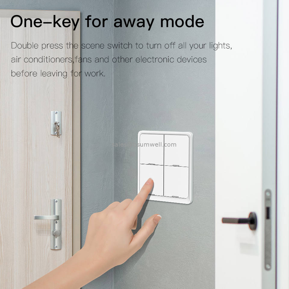 Tuya Zigbee Light Switch 4 Gangs Battery Switches Push Interruptor SmartThings Hub No Wire