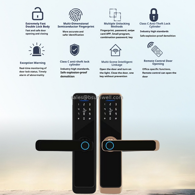 High Quality Wifi Fingerprint Smart Door Lock Ttlock App smart lock keypad