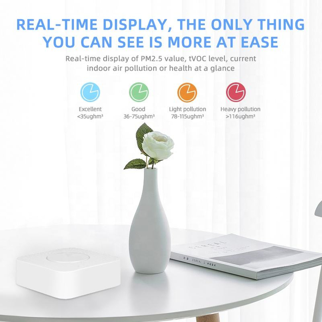 Hot Tuya Air Purifier PM 2.5 Gas Detector Wifi Air Quality Monitor PM2.5 Sensor Meter