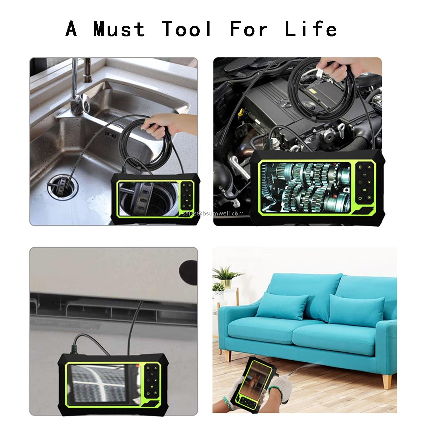 Pipe HD Endoscope Camera System Automotive Borescope Video Scope Industrial Sewer Camera Building Inspection