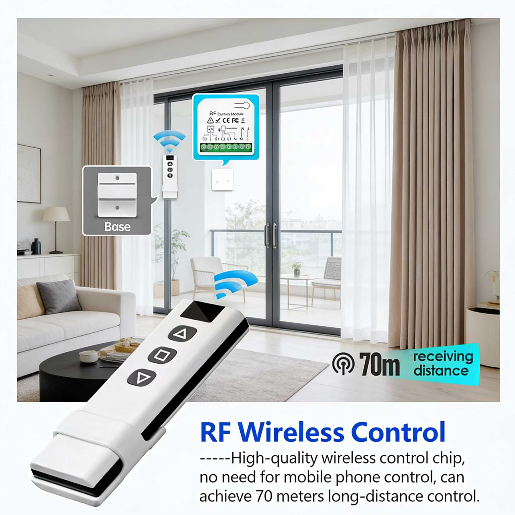 70m Long-Distance RF Blind Switch