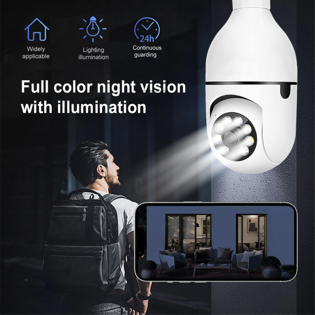 motion detection light bulb camera