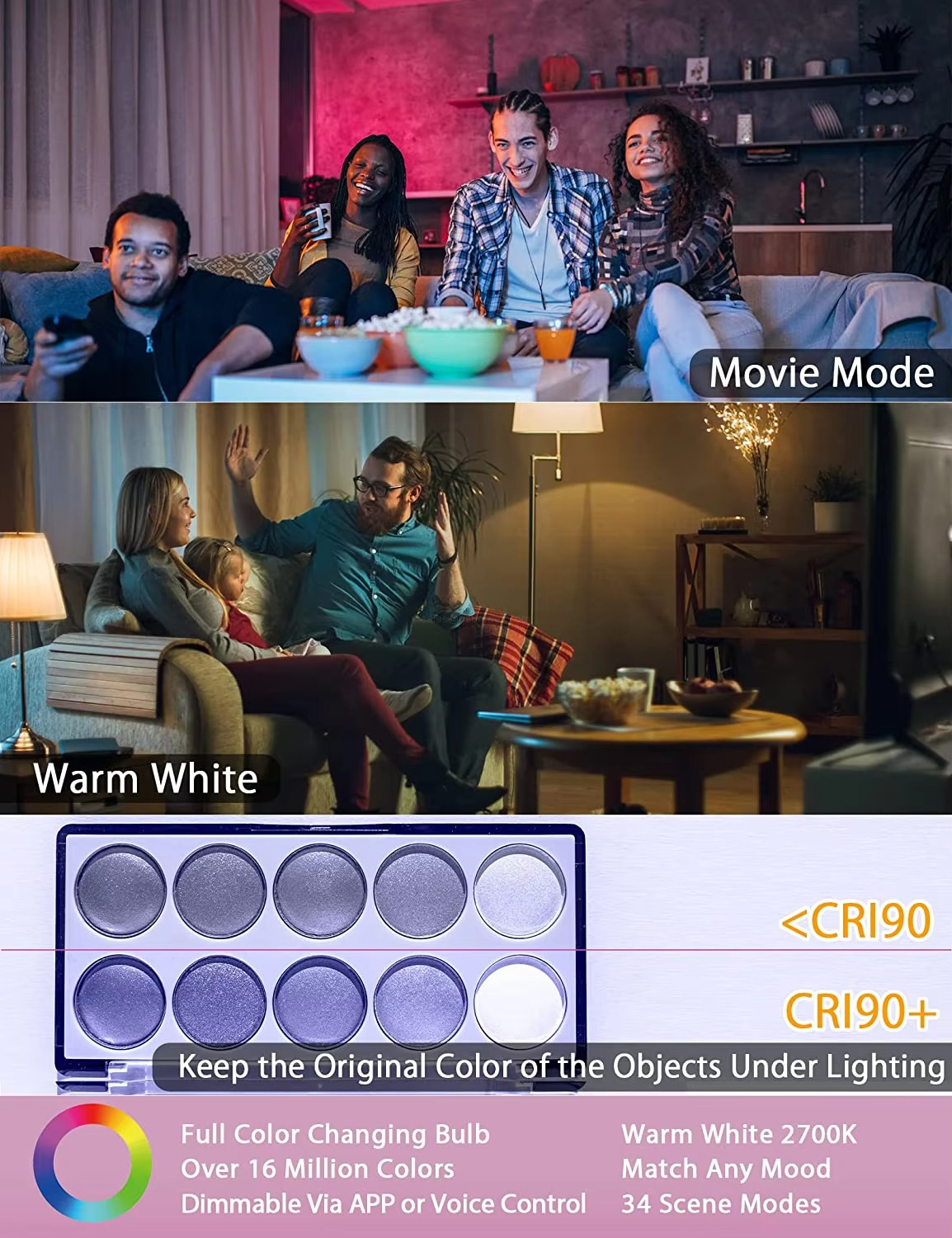 E27 RGBCW WiFi Bluetooth Smart Bulb