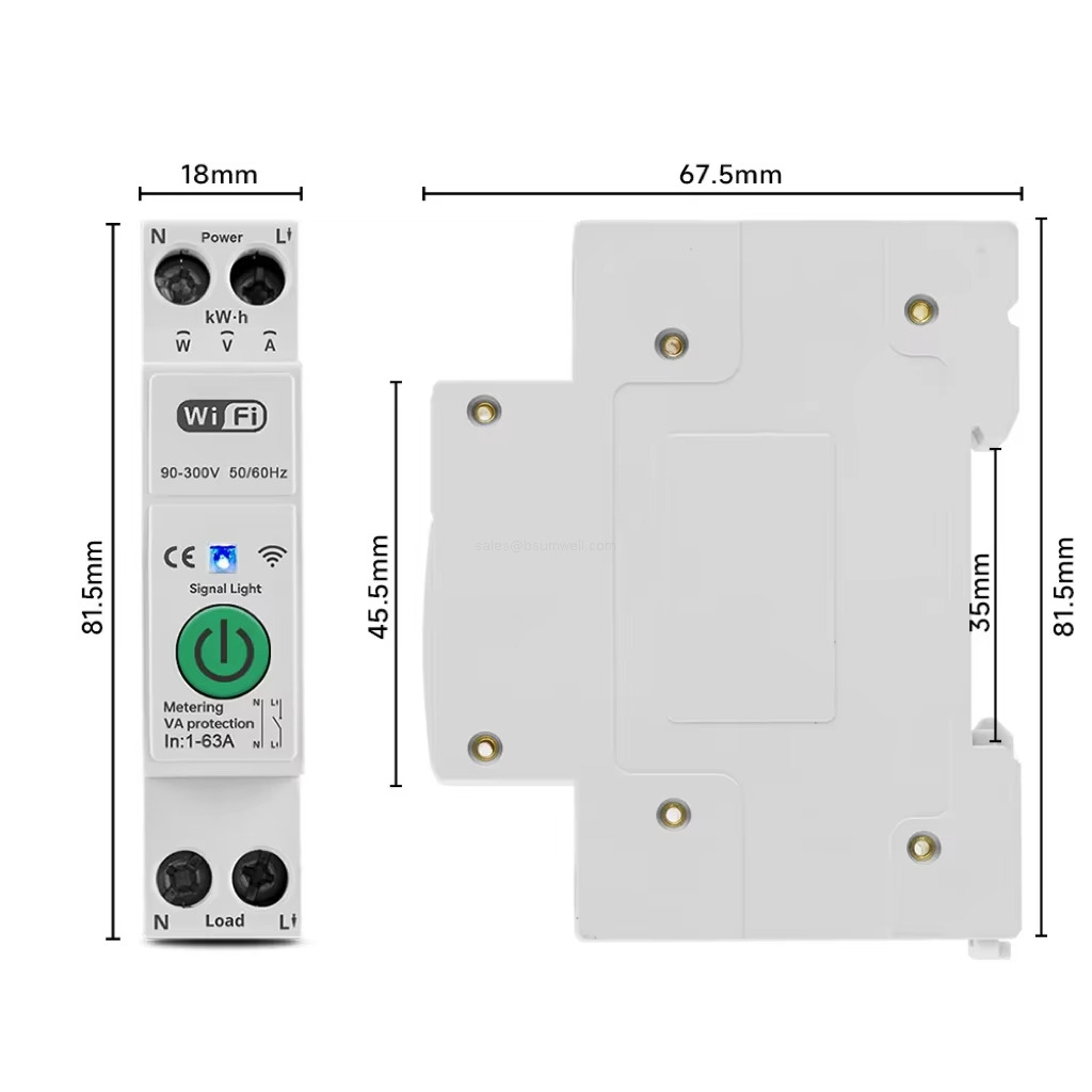 WiFi Smart Tuya Circuit Breaker 1-63A