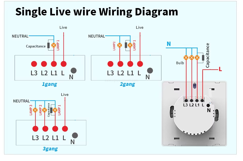 single Live wire wiring Diagram