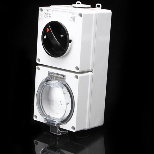 IP66 Rated 1Gang Switch and 5-Pin Waterproof Socket for Outdoor Use