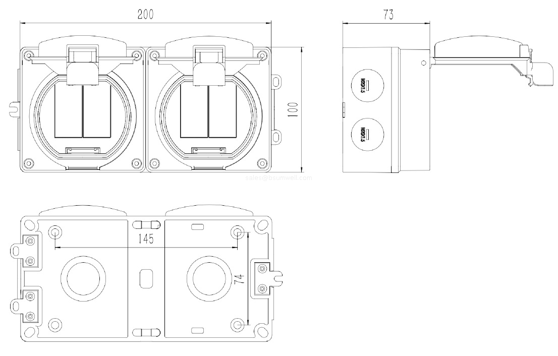 IP66 Rated Outdoor Electrical Switch with RCD Protection