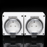 2-gang UK outdoor socket