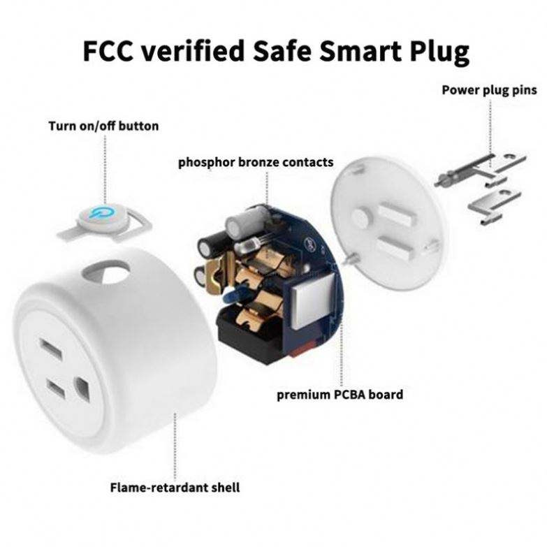 Tuya WiFi Smart Plug 16A/10A Remote Control Power Socket, Works with Google Home & Alexa, US/EU/AU/UK Plugs Available