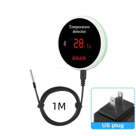 WiFi Smart Temperature Monitor Remote Alarm Thermometer External Waterproof Probe For Freezer Aquarium