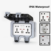 IP66 Waterproof Outdoor Wall Socket Universal Plug Dual USB Ports Weatherproof Electrical Receptacle Box