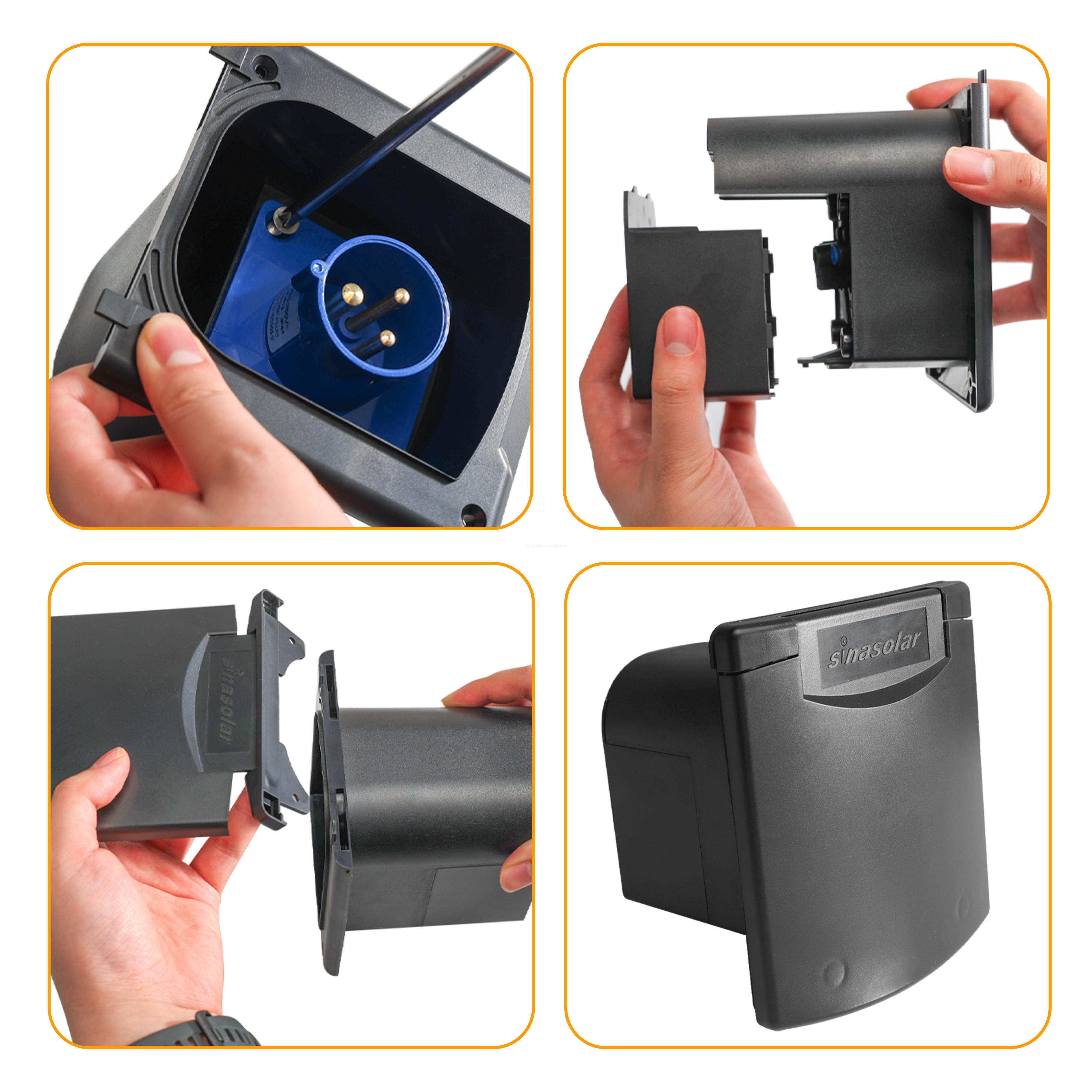 IP44 Waterproof Caravan Power Socket 16A 250V CEE Panel Mount Electrical Receptacle With Magnetic Cover