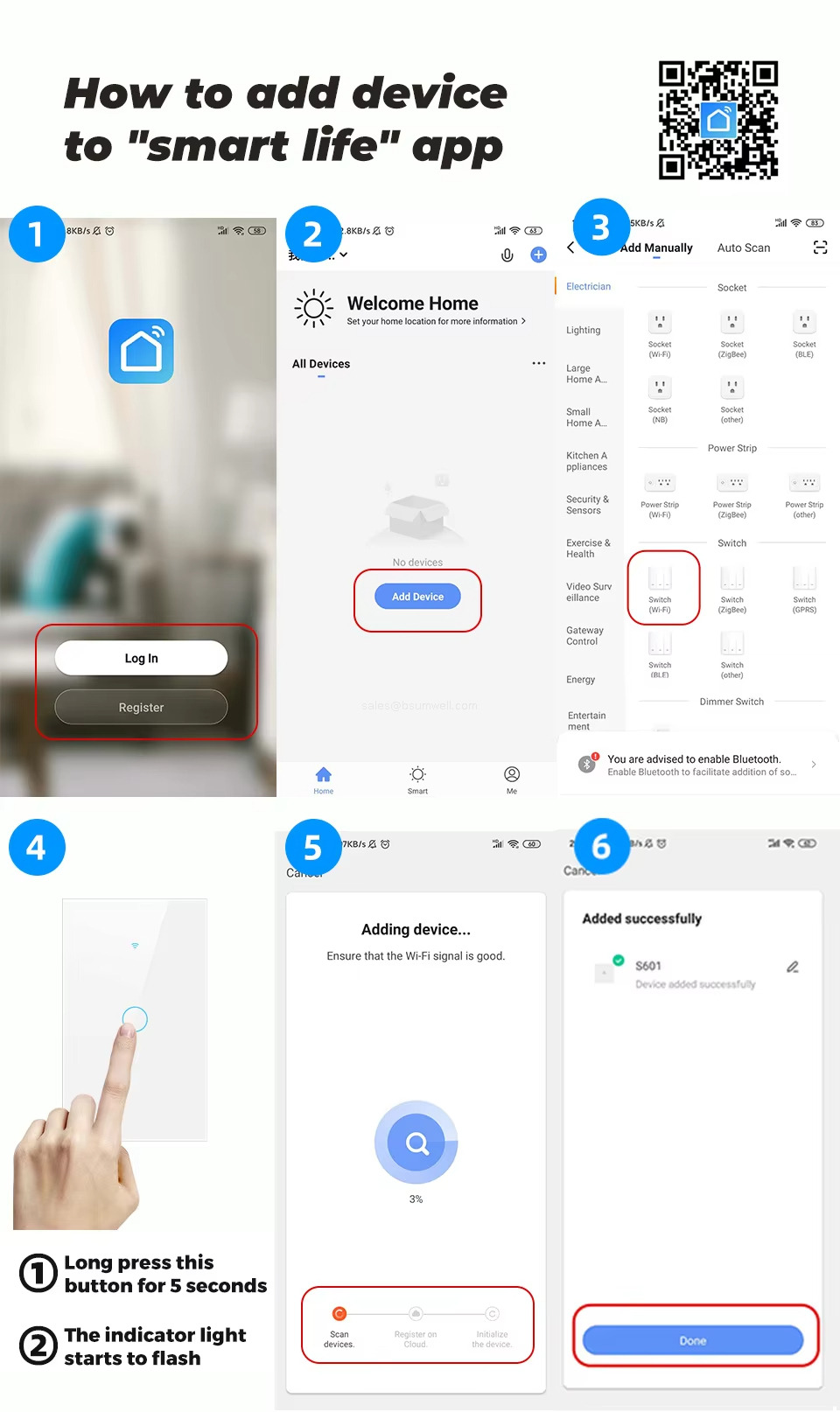 How to add device to "smart life" app