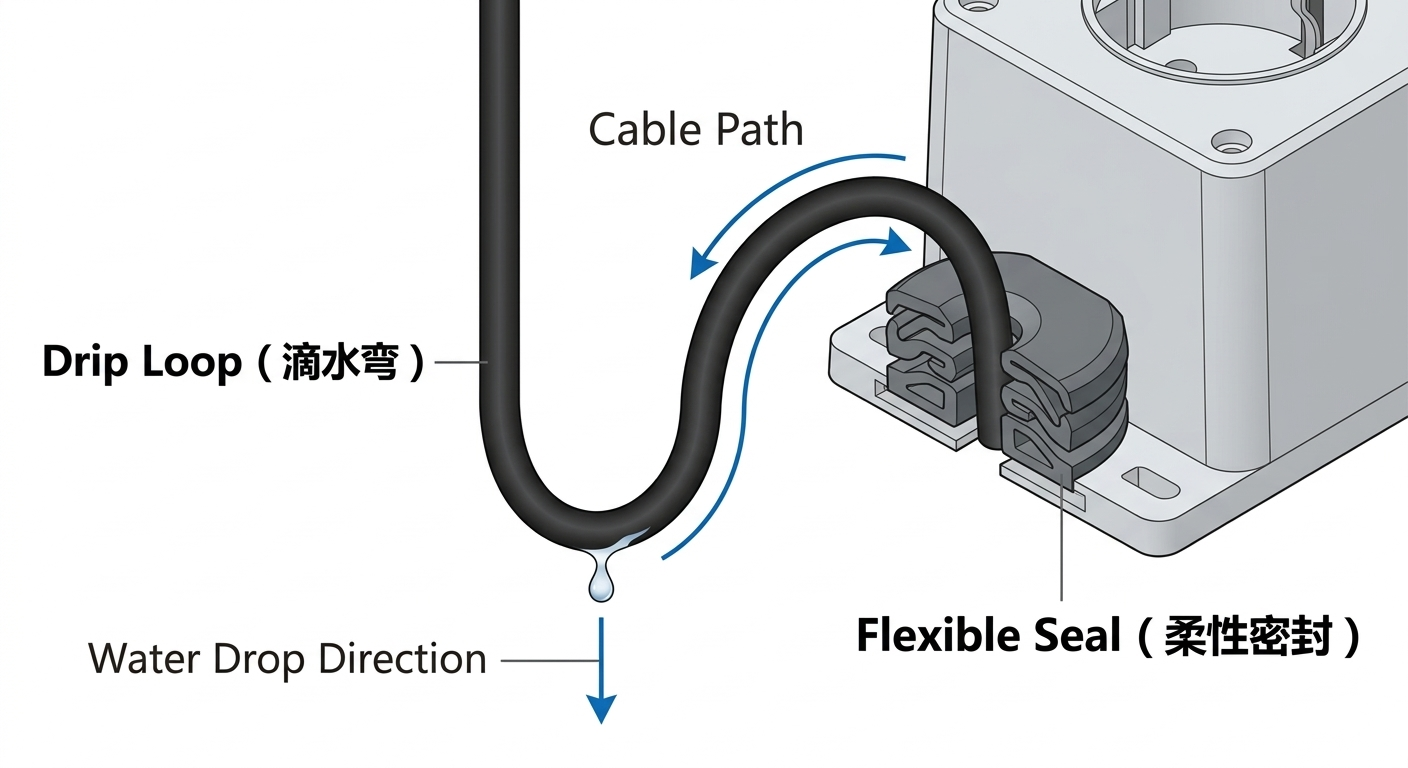 02drip loop, flexible cable seal, reverse wate.png